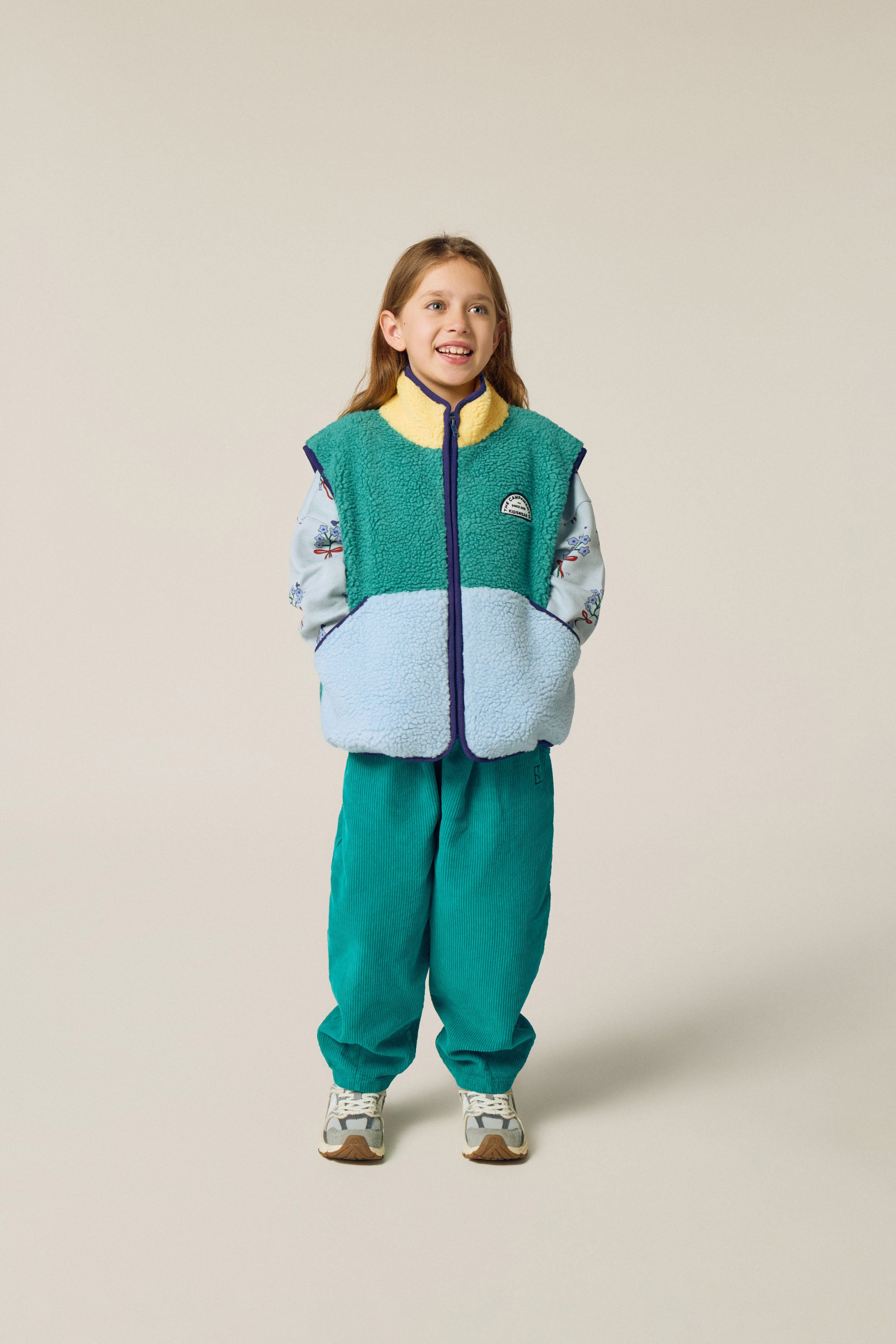 Gilet sans manches sherpa tricolore