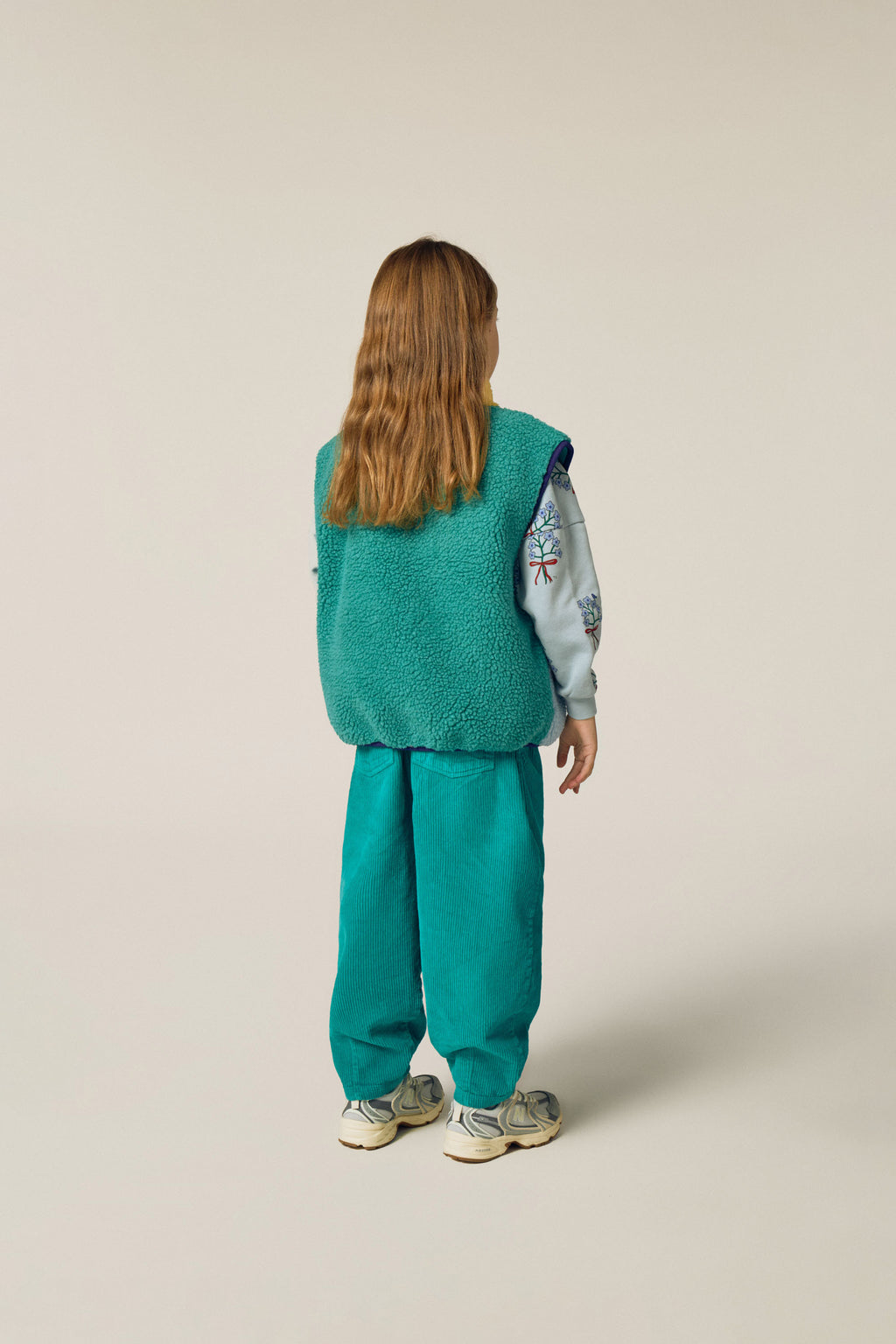 Gilet sans manches sherpa tricolore