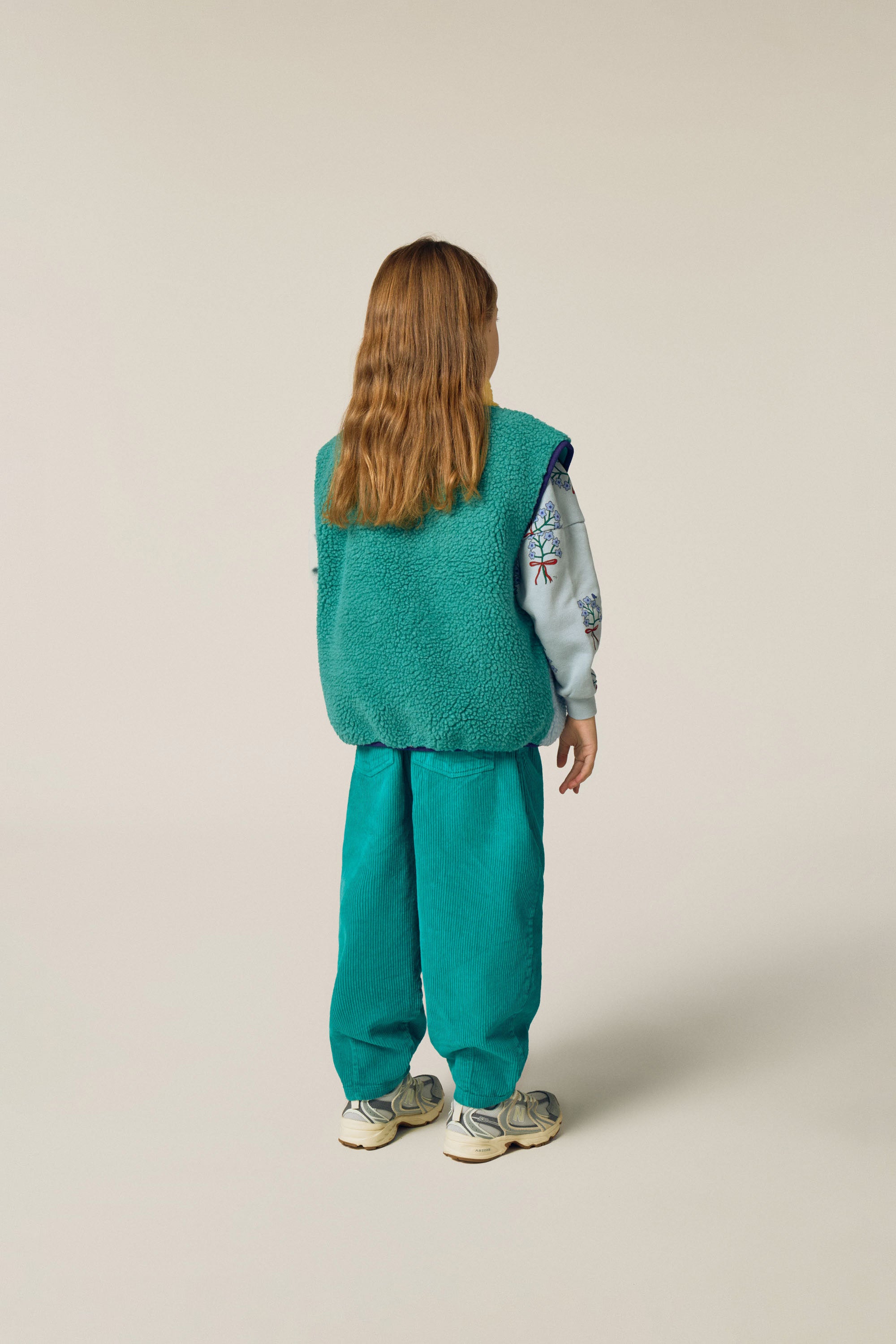 Gilet sans manches sherpa tricolore