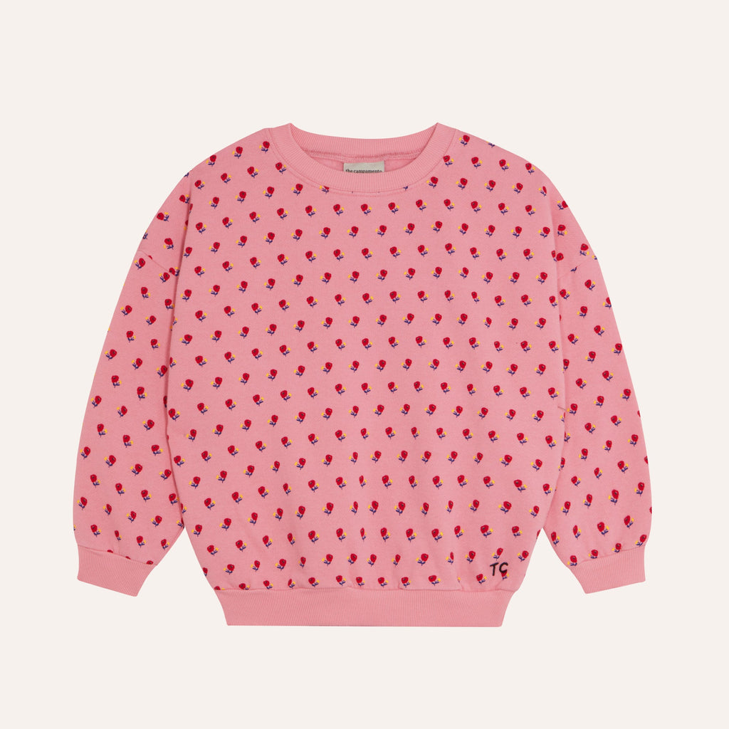 Sweat à fleurs roses