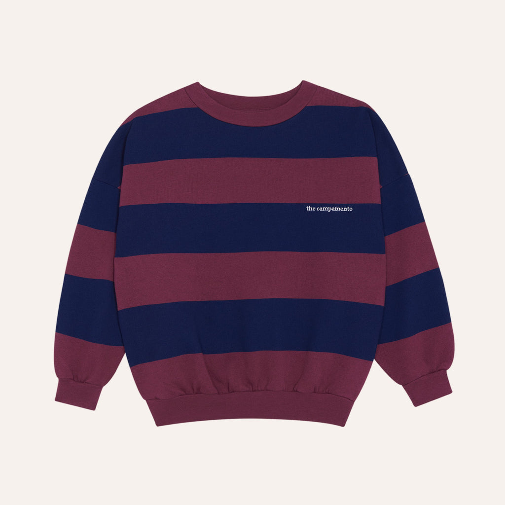 Sweat rayé bordeaux & bleu marine