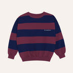Sweat rayé bordeaux & bleu marine