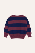 Sweat rayé bordeaux & bleu marine