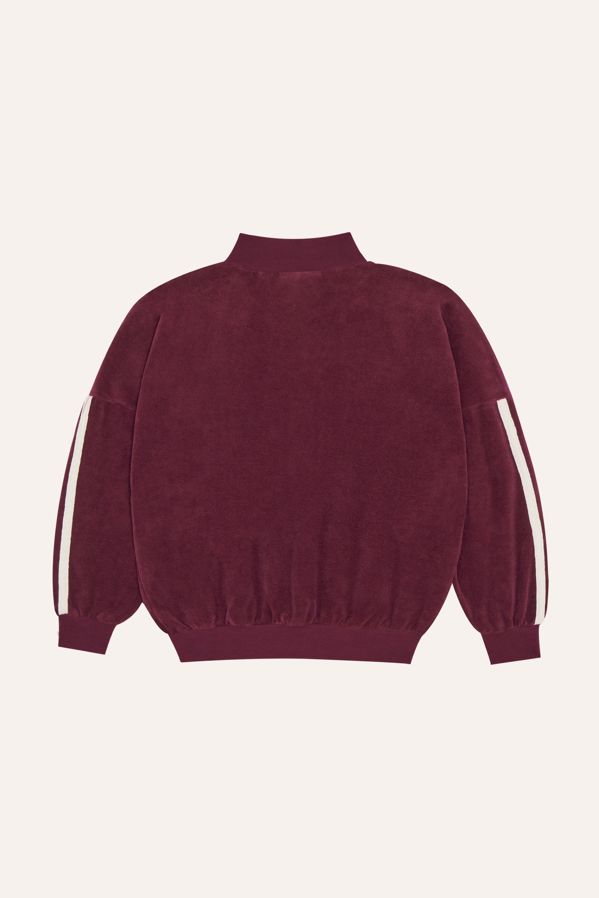 Sweatshirt à blocs de couleur bordeaux