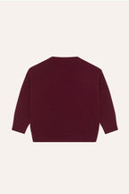 Pull bordeaux à fleurs