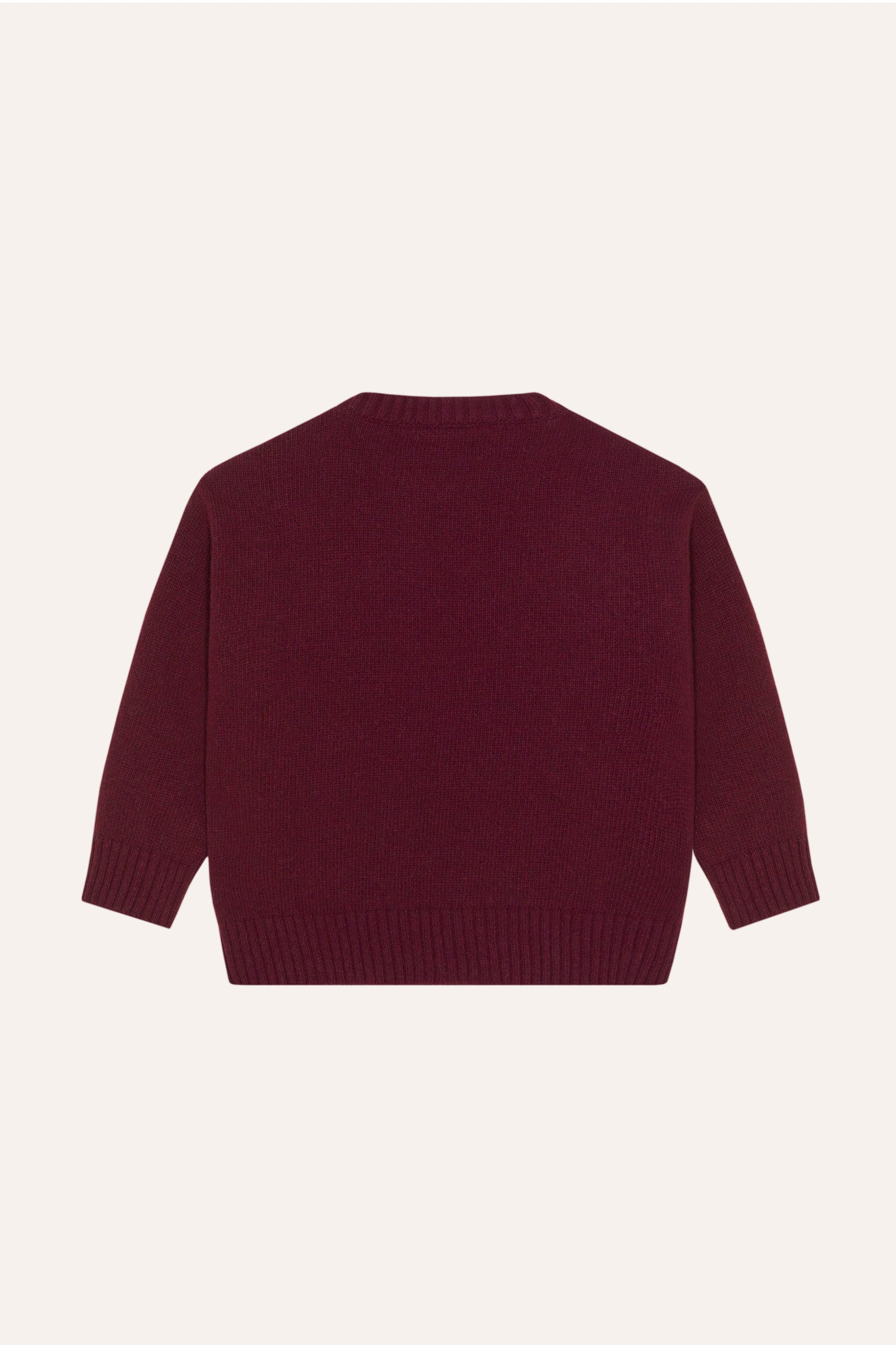 Pull bordeaux à fleurs