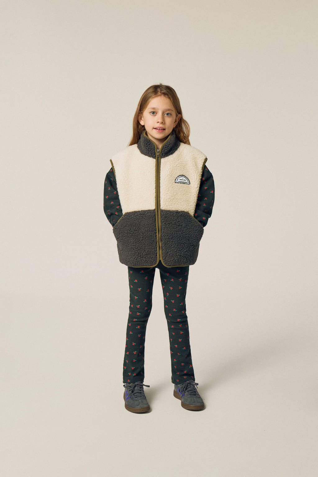 Gilet sans manches sherpa bicolore
