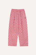 Pantalon rose à fleurs