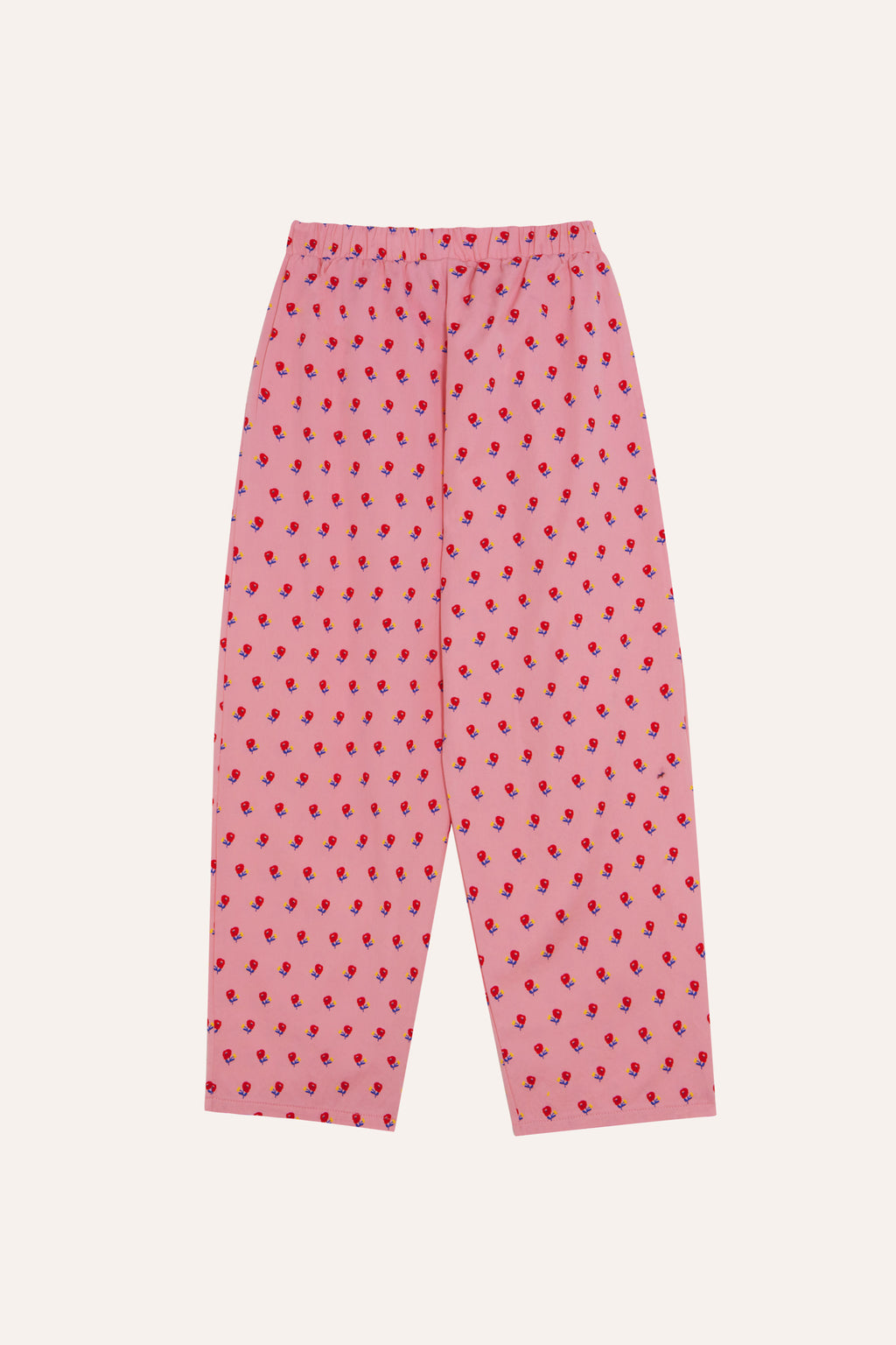 Pantalon rose à fleurs