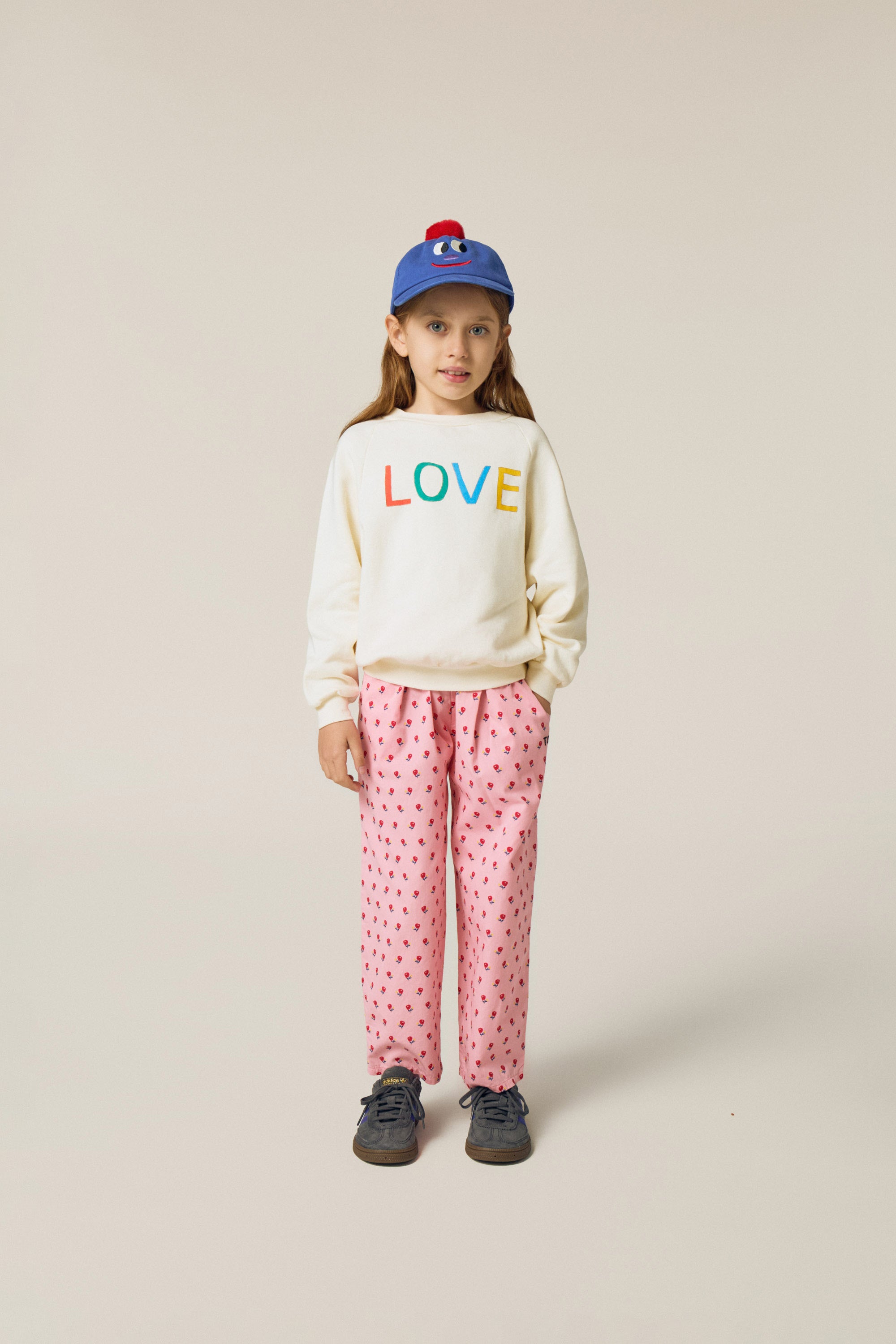 Pantalon rose à fleurs
