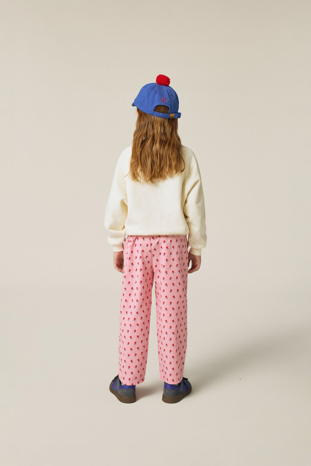 Pantalon rose à fleurs