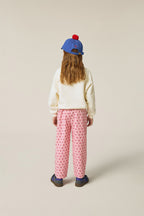 Pantalon rose à fleurs