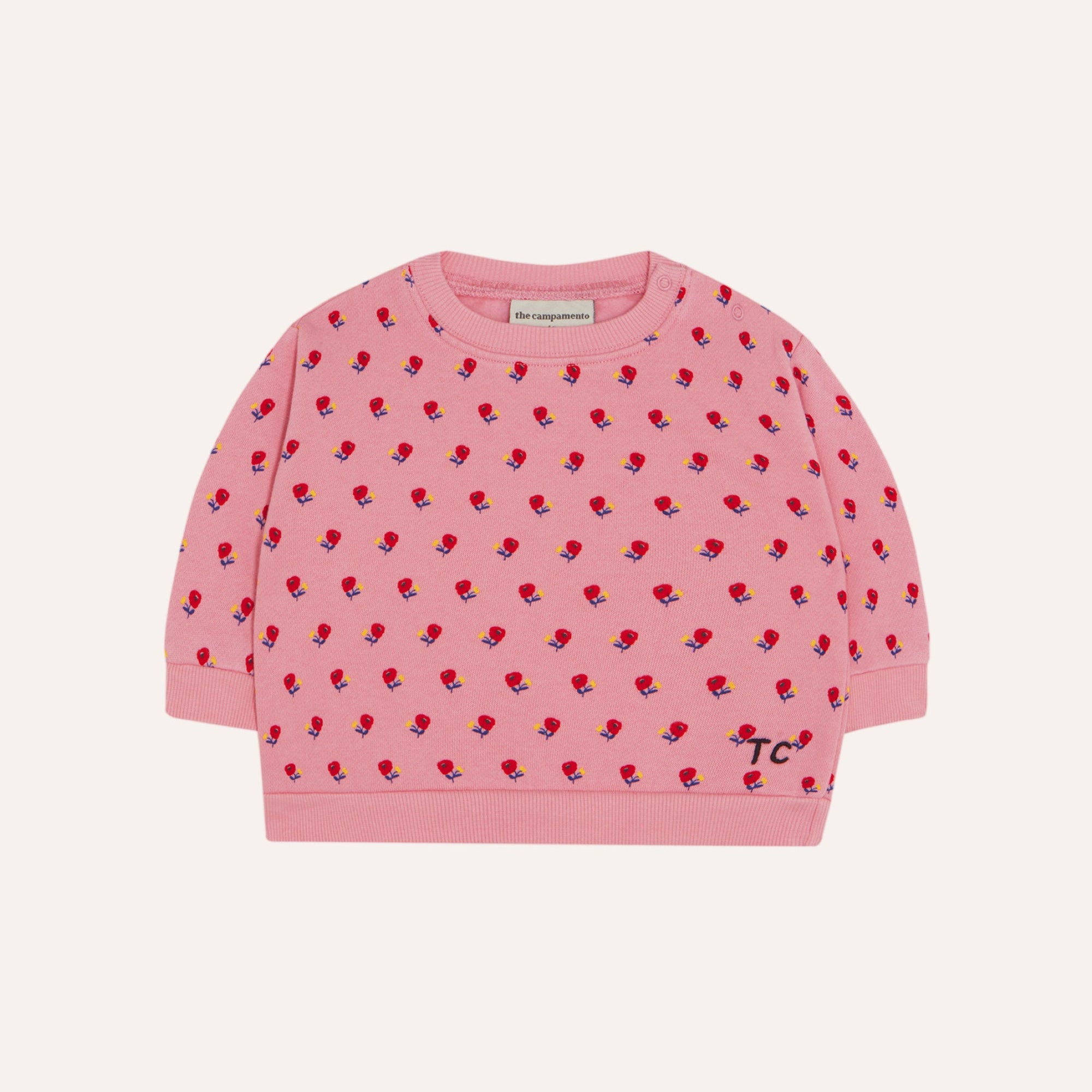 Sweat bébé à fleurs roses