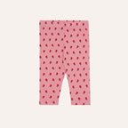 Leggings bébé rose à fleurs