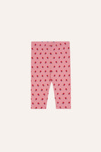 Leggings bébé rose à fleurs