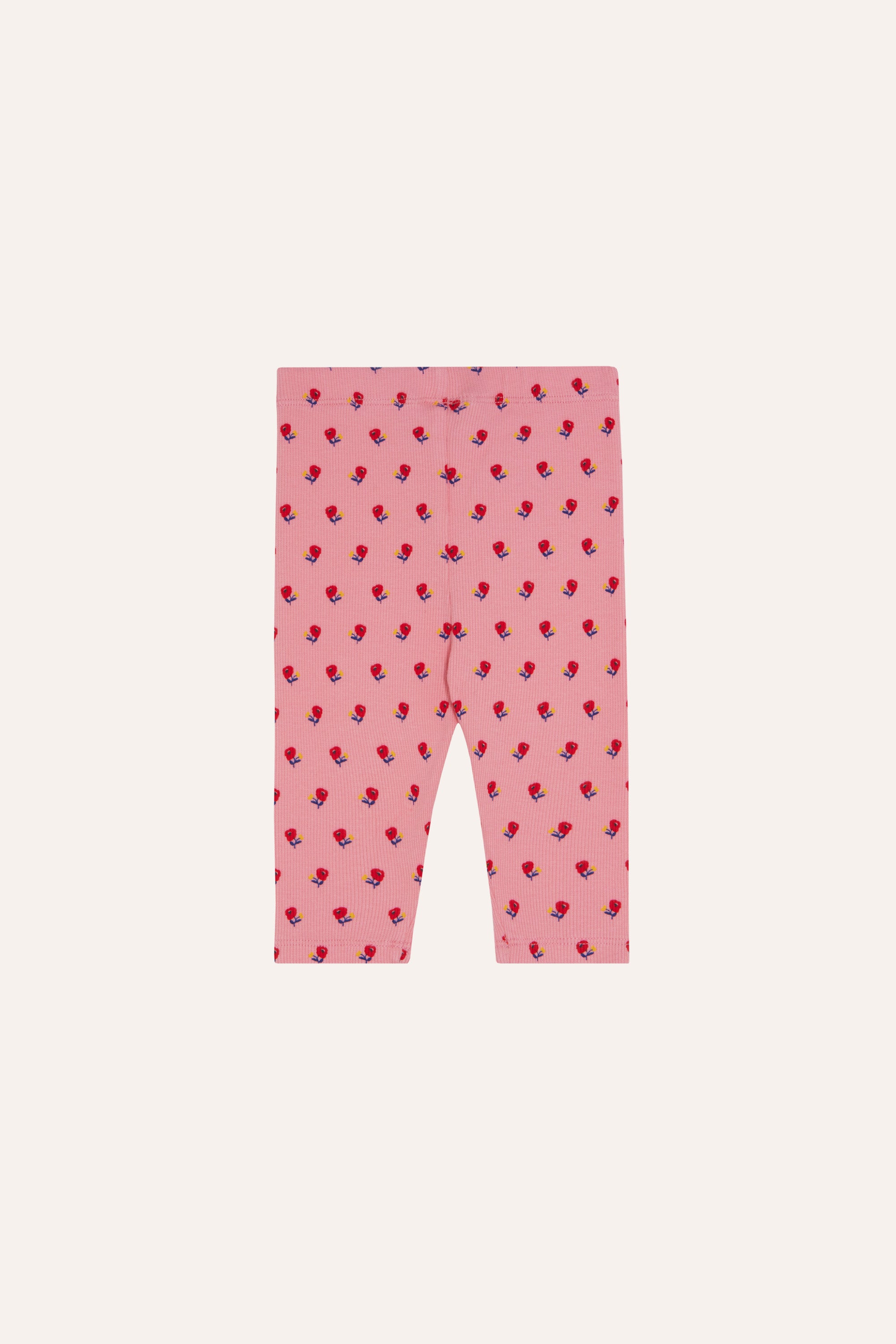 Leggings bébé rose à fleurs