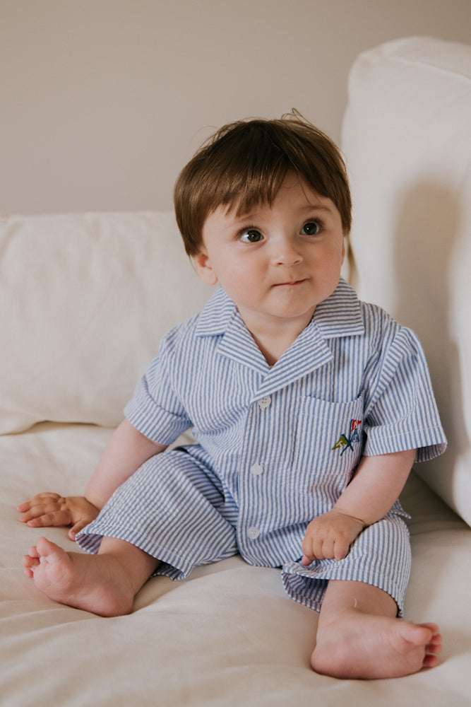 Pantalon Bébé Almond Rayé Bleu Vista