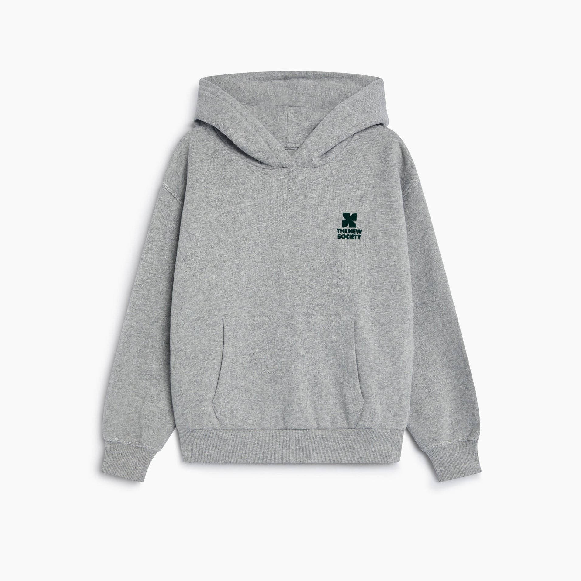 Sweat à Capuche TNS Logo Gris Chiné The New Society pour enfant