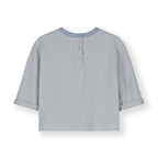 Long-sleeve baby T-shirt with pocket, Stone Grey/Cream