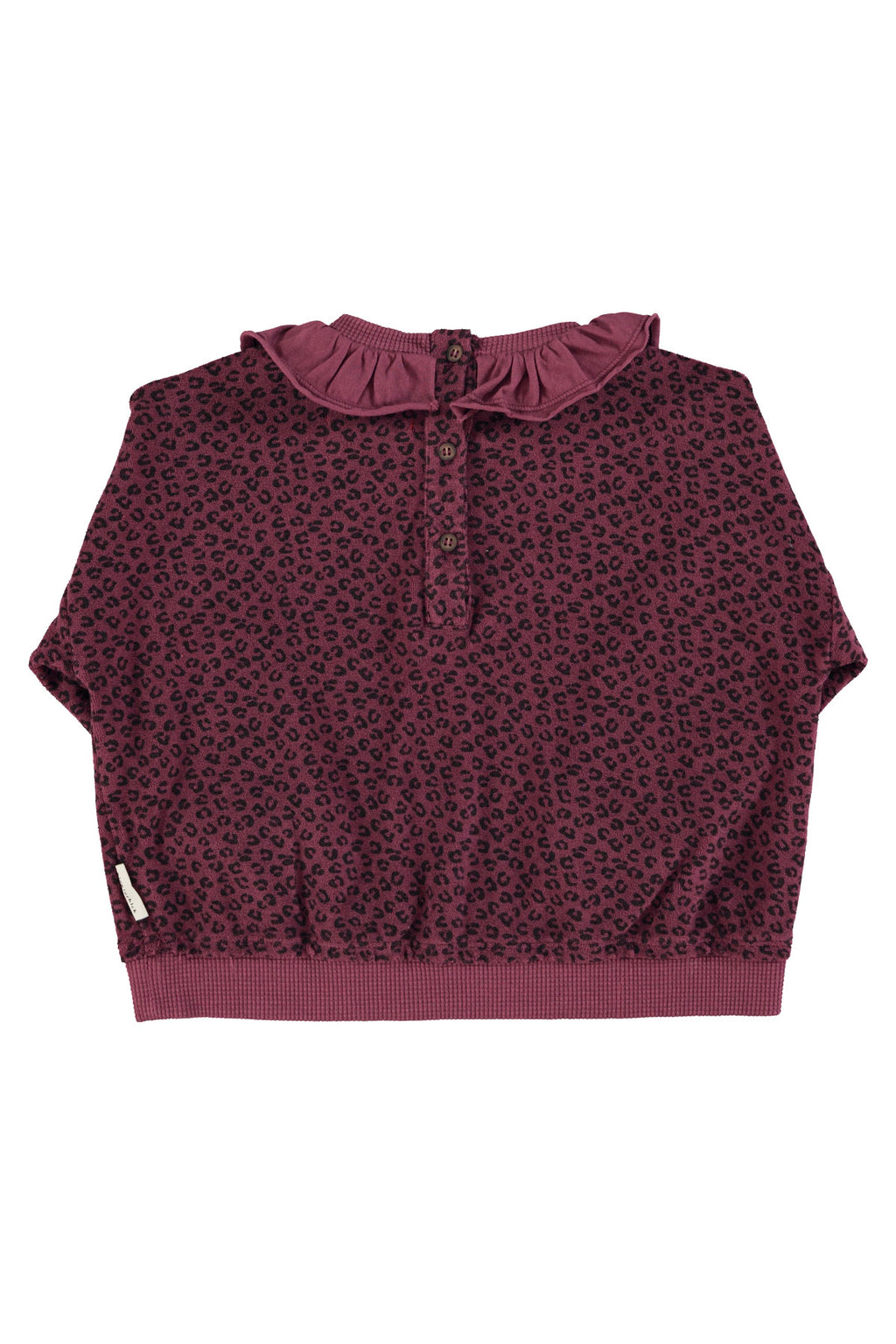 Sweat éponge aubergine léopard