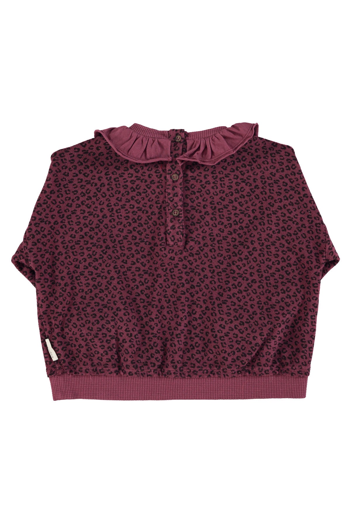 Cotton sweatshirt Eggplant sponge with animal print