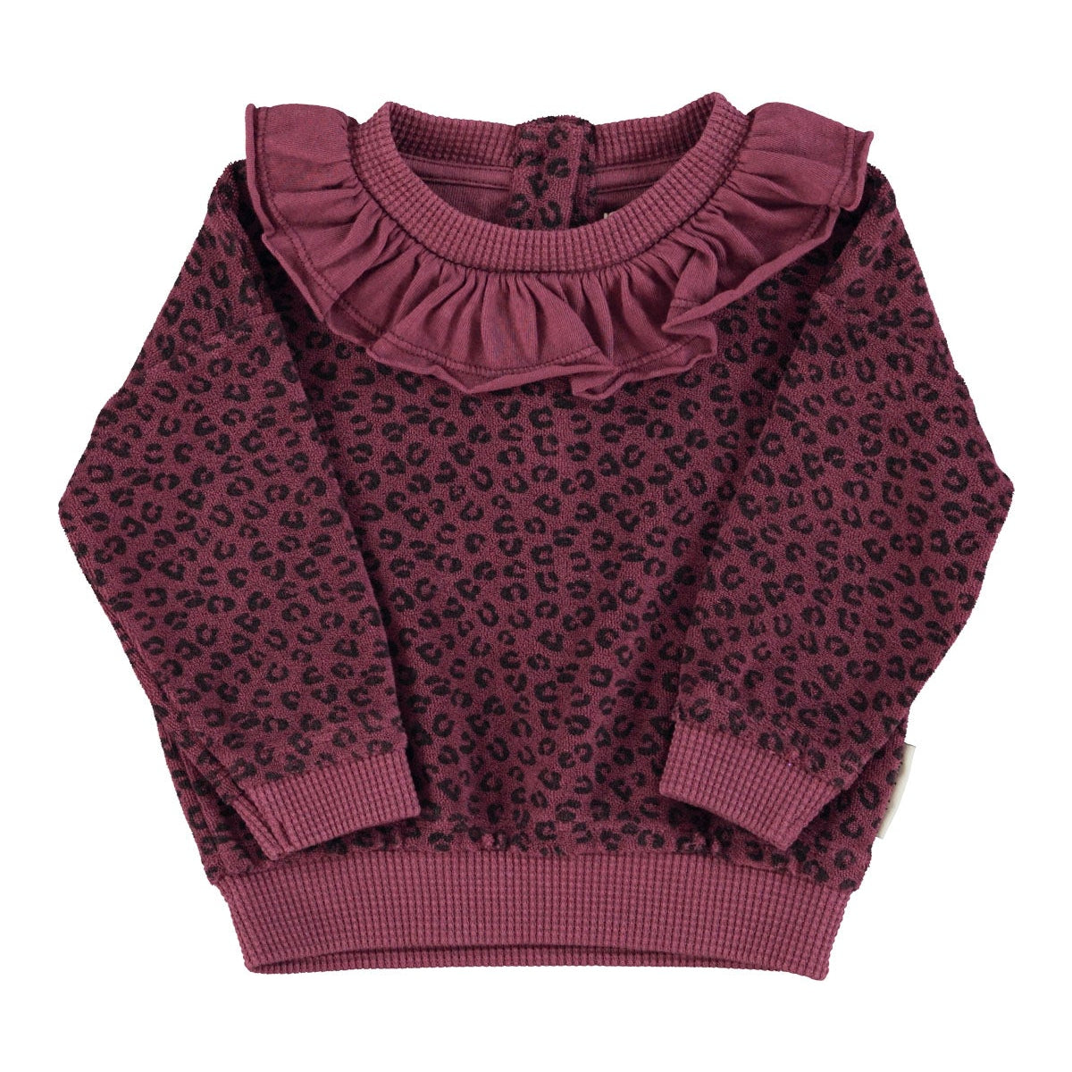 Baby cotton sweatshirt eggplant sponge with animal print