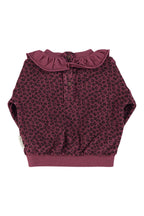 Baby cotton sweatshirt eggplant sponge with animal print