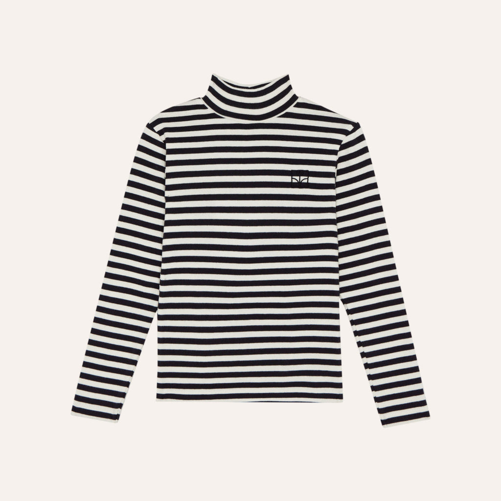 Grey Stripes Turtle Neck Tshirt