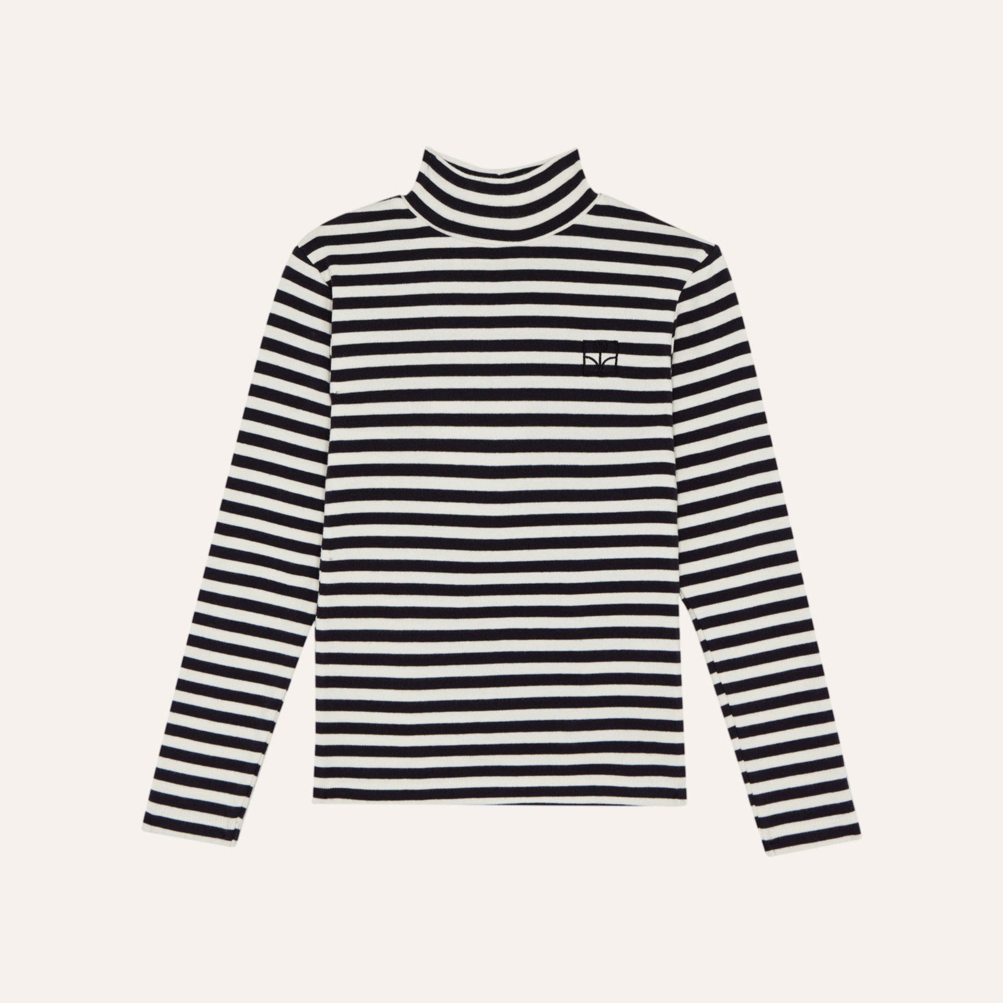 Grey Stripes Turtle Neck Tshirt