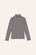 Grey Stripes Turtle Neck Tshirt