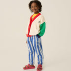 Pantalon Délavé à Rayures Bleues