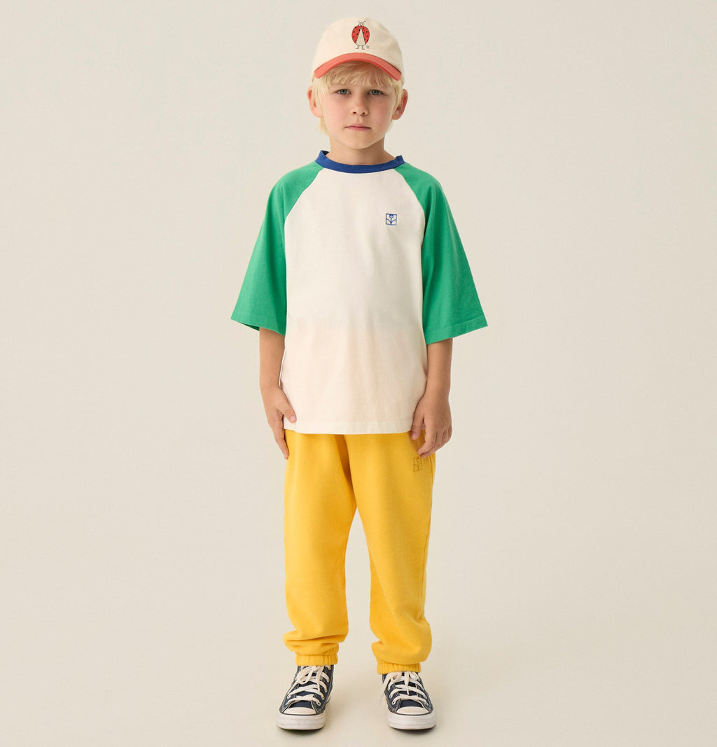 T-shirt à Blocs de Couleur Verts