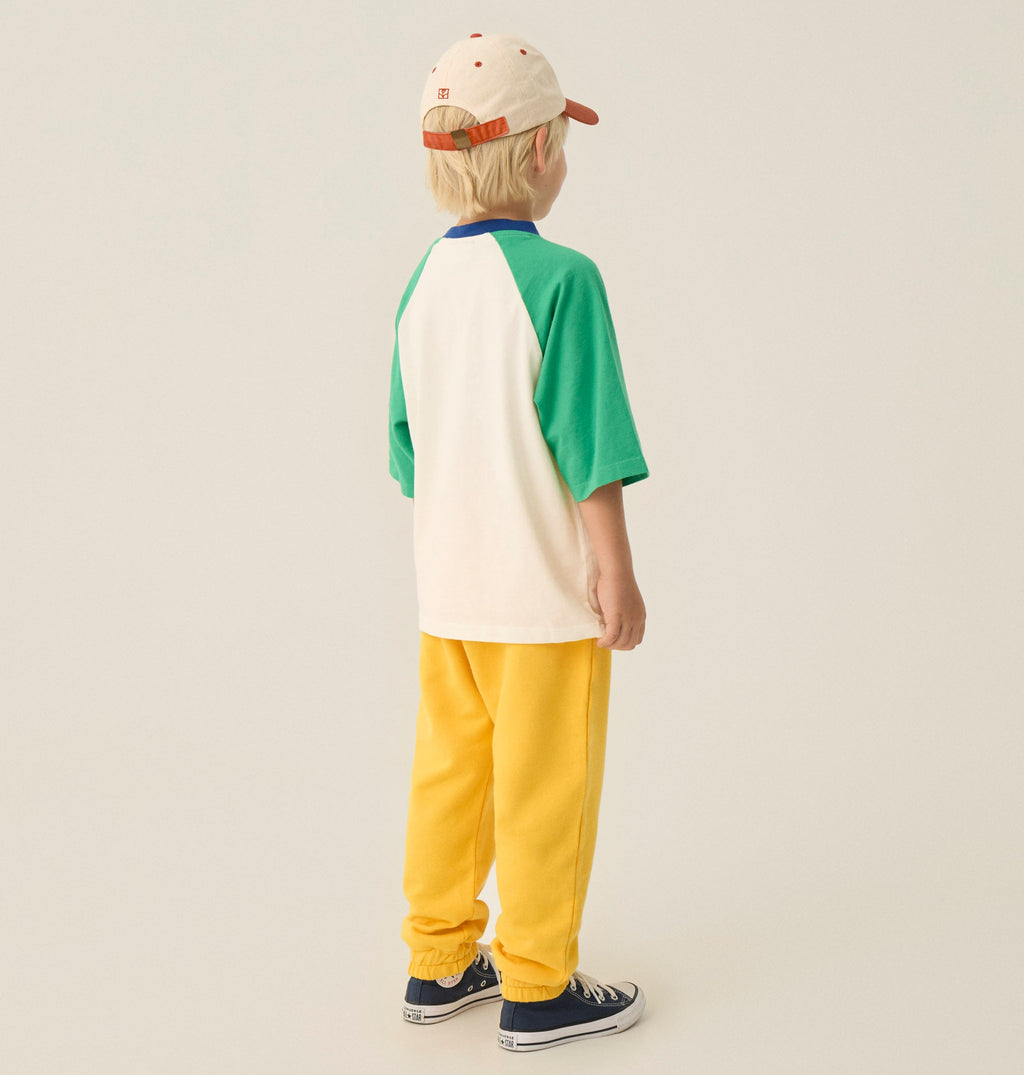 T-shirt à Blocs de Couleur Verts