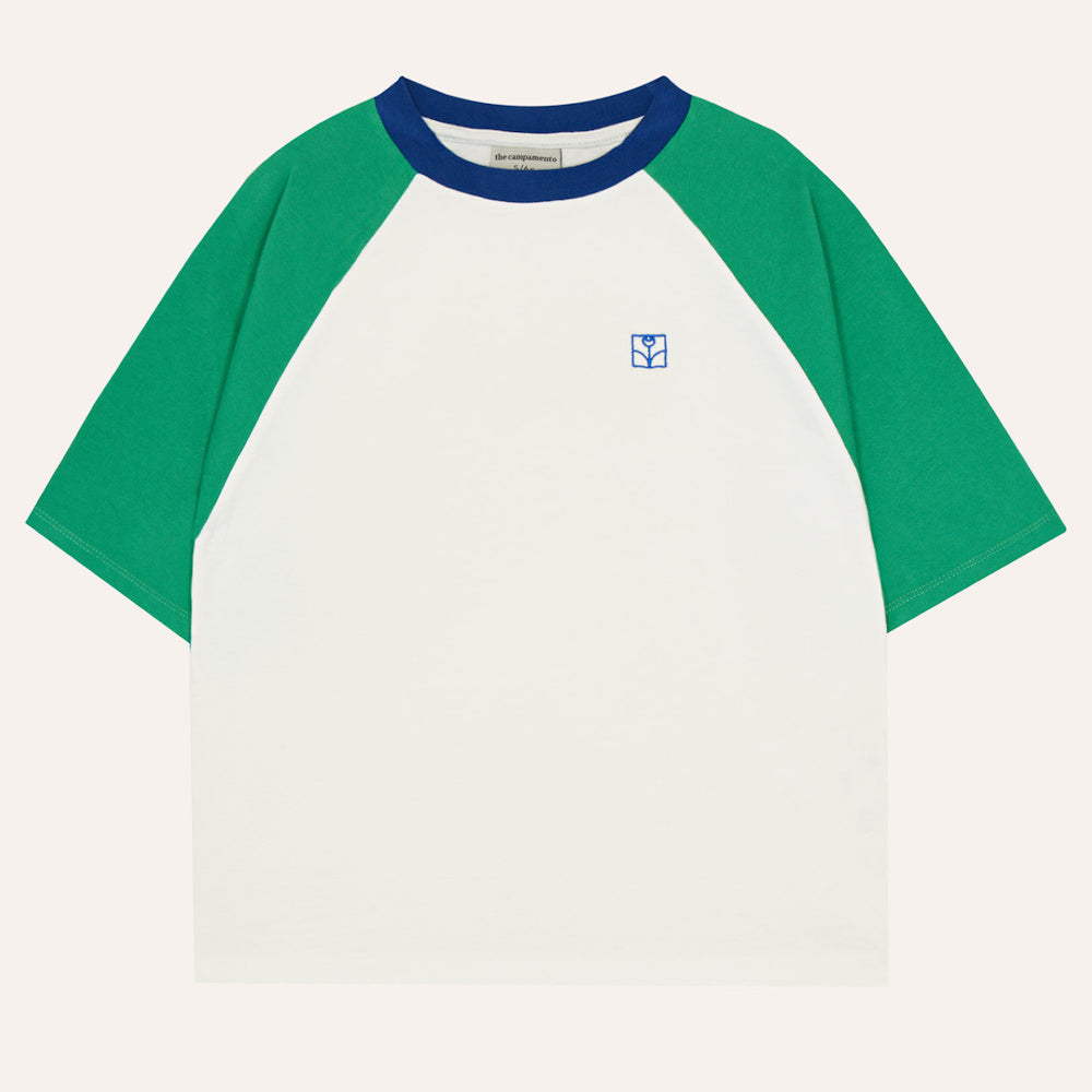 T-shirt à Blocs de Couleur Verts