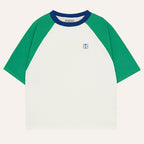 T-shirt à Blocs de Couleur Verts