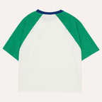 T-shirt à Blocs de Couleur Verts