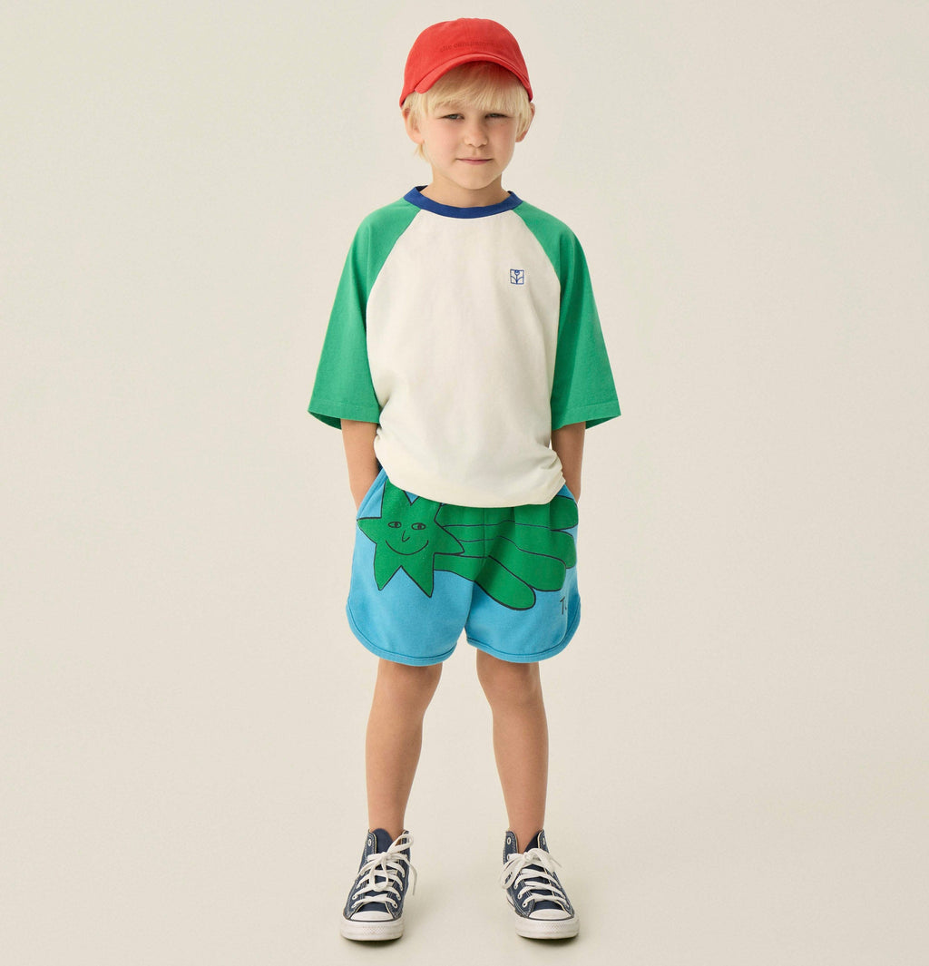 T-shirt à Blocs de Couleur Verts