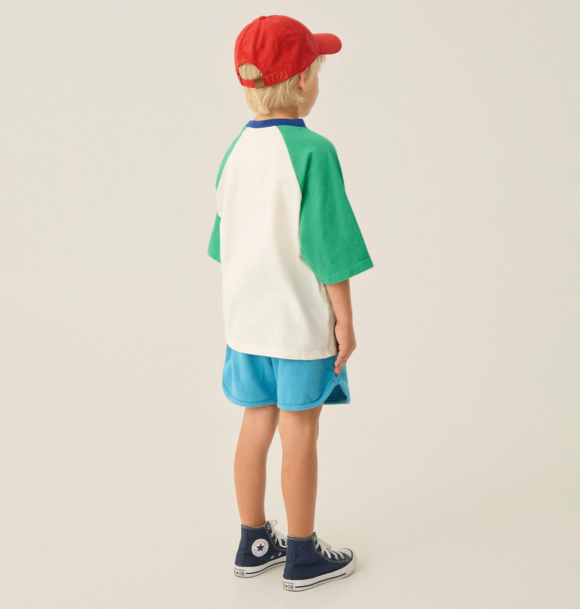 T-shirt à Blocs de Couleur Verts