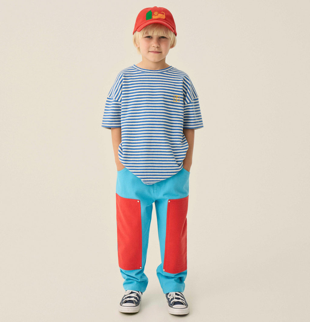 T-shirt Oversize à Rayures Bleues