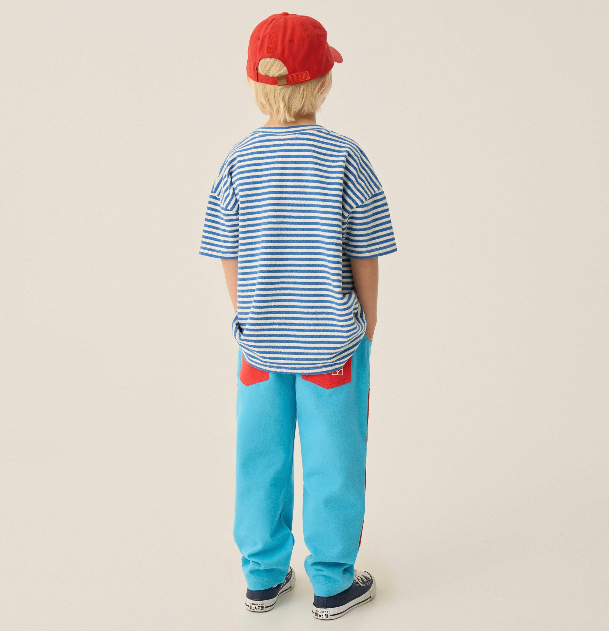 T-shirt Oversize à Rayures Bleues