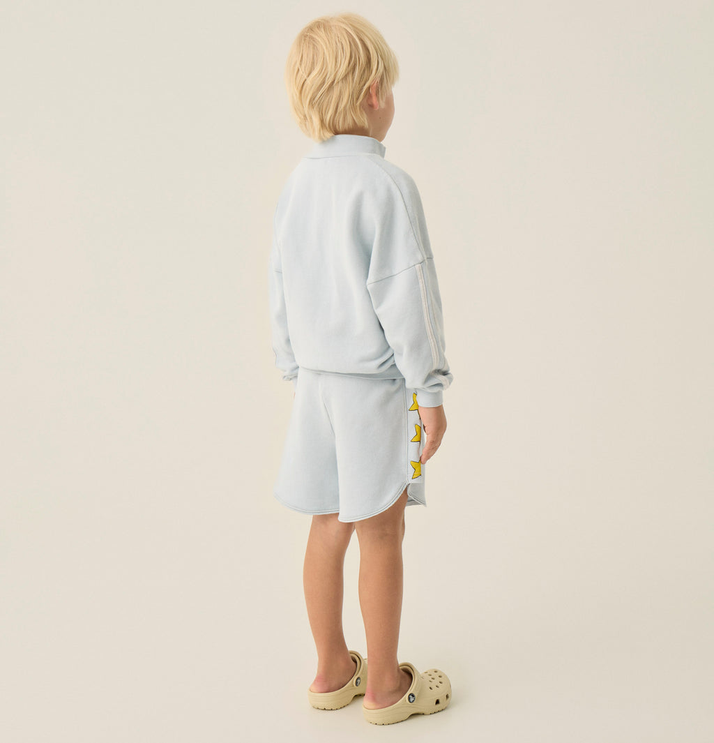 Sweat Zippé Bleu Délavé