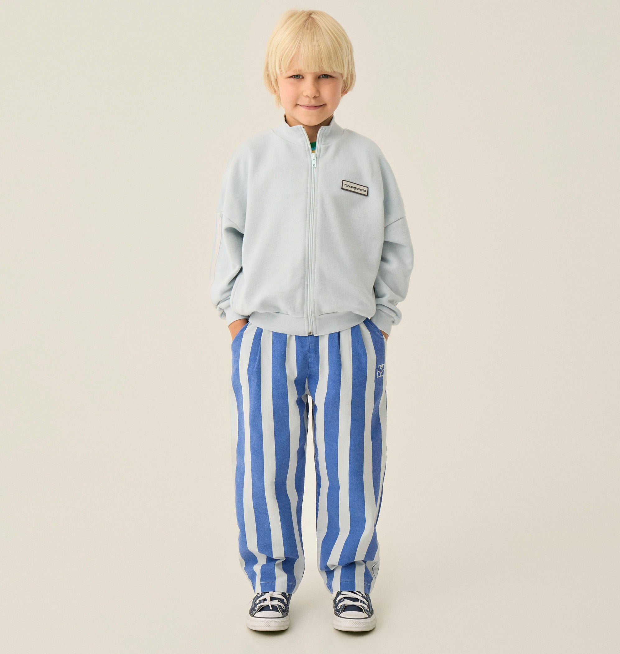 Sweat Zippé Bleu Délavé