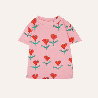 vetements durables enfants the campamento T-shirt fleurs rose