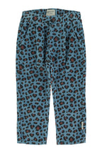Animal -printed blue unisex pants