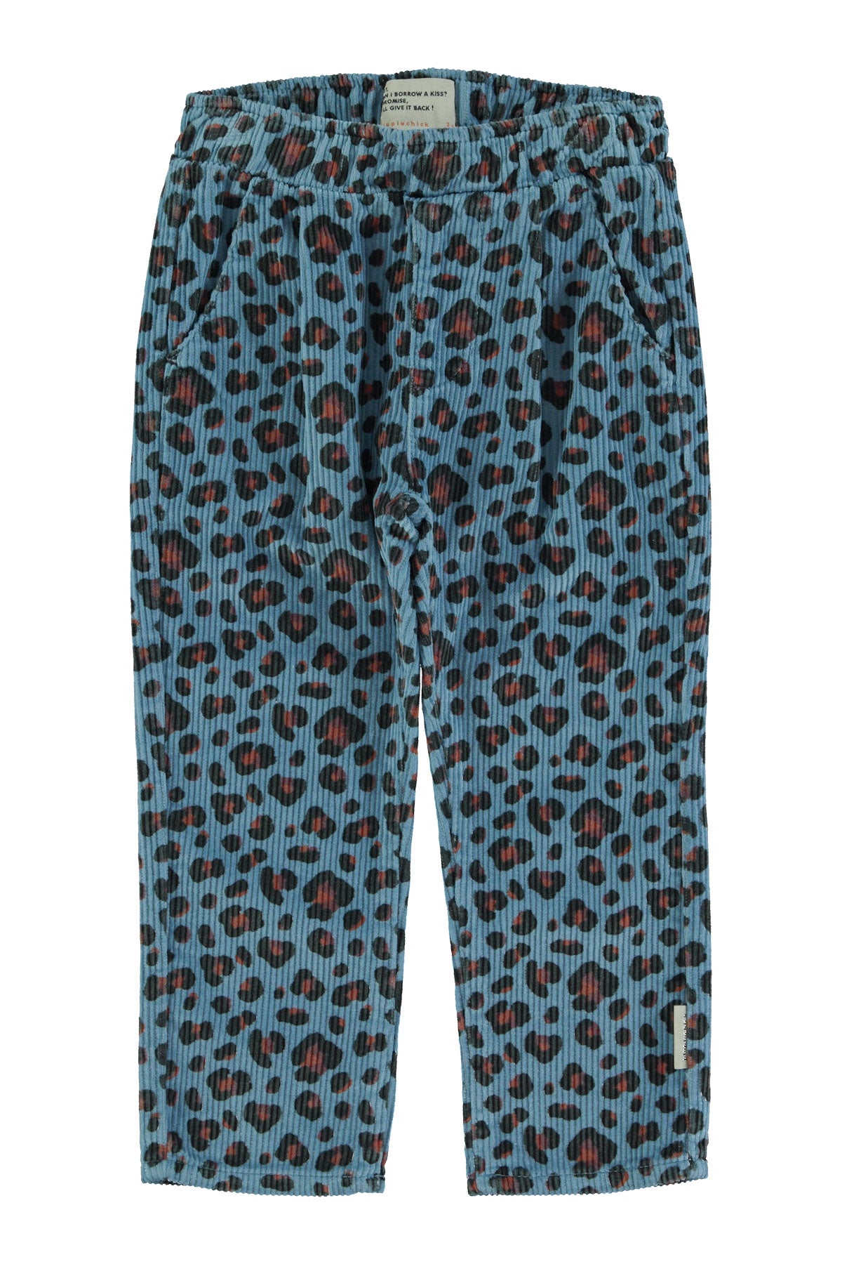 Animal -printed blue unisex pants