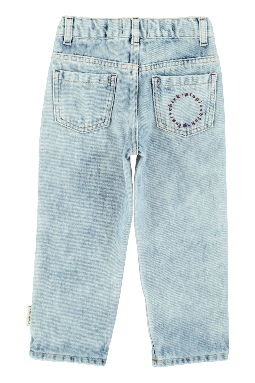 Jean unisexe en denim bleu délavé