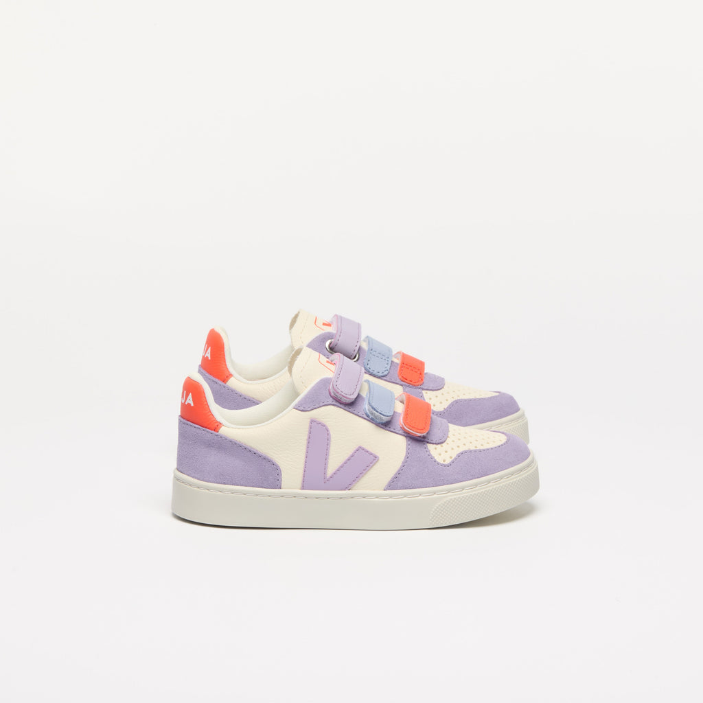 Sneakes Veja Small V-10 Leather-Cashew/Multi-Ochid