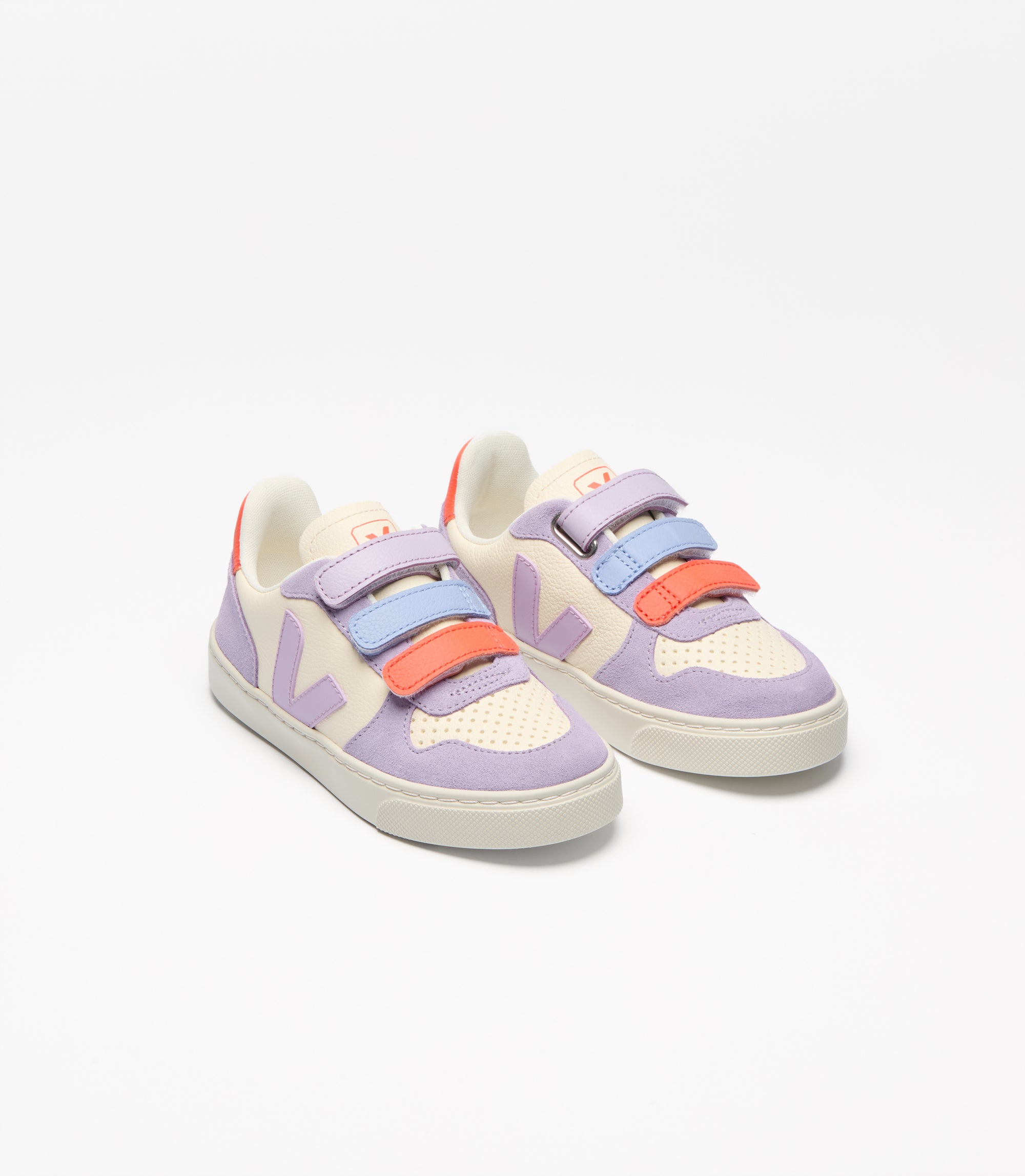 Sneakes Veja Small V-10 Leather-Cashew/Multi-Ochid