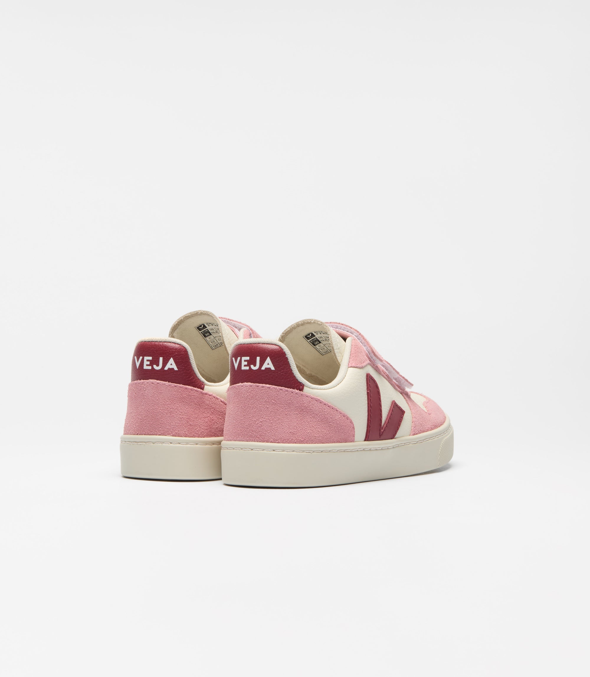 Baskets Veja SMALL V-10 LEATHER PURE MARSALA MARY