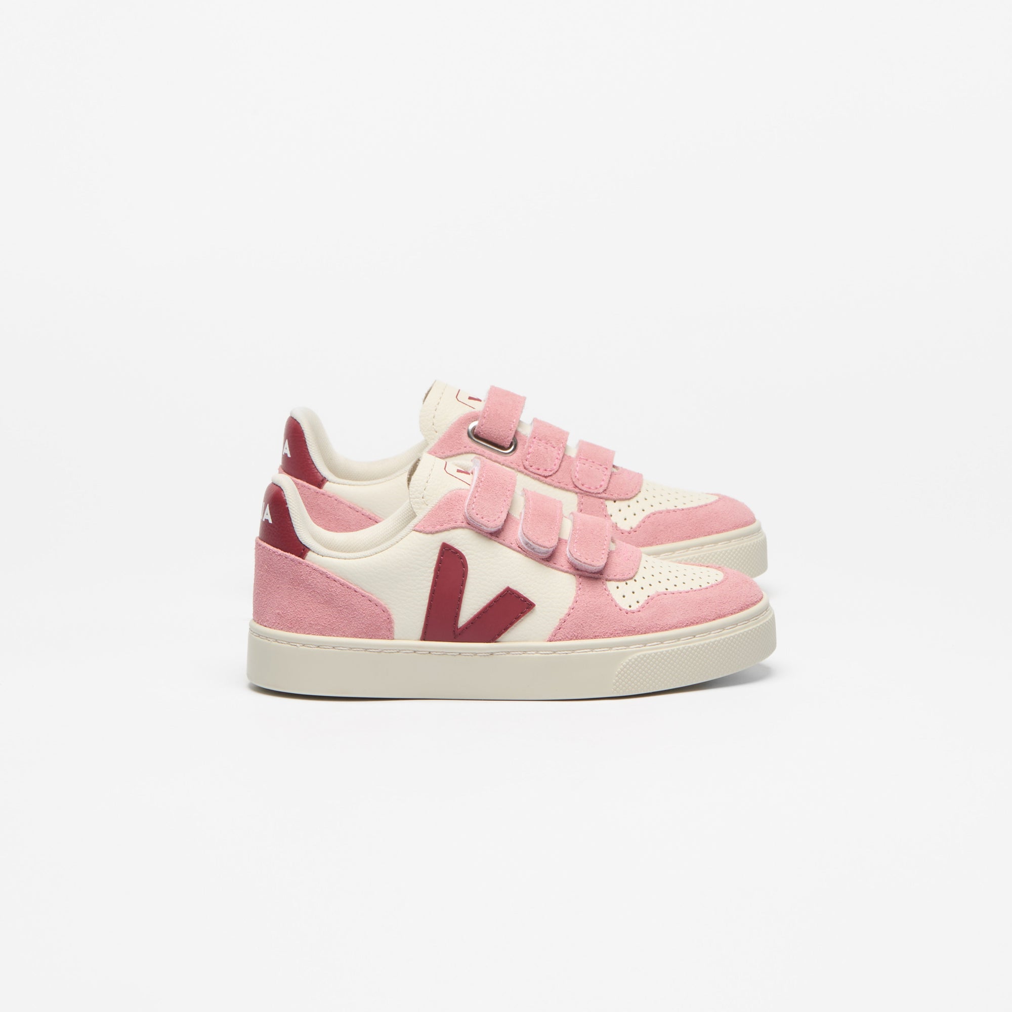 Baskets Veja SMALL V-10 LEATHER PURE MARSALA MARY